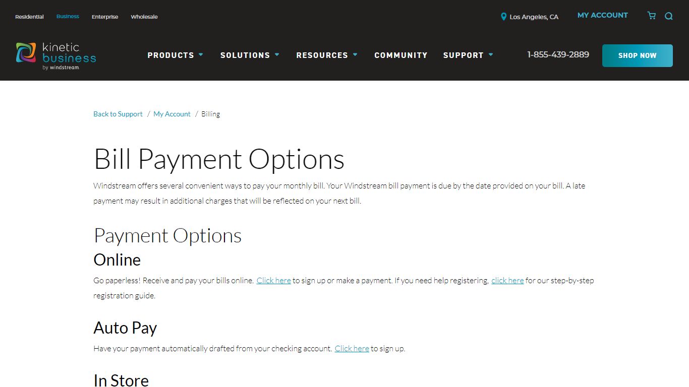 Bill Payment Options | Kinetic Business - Windstream